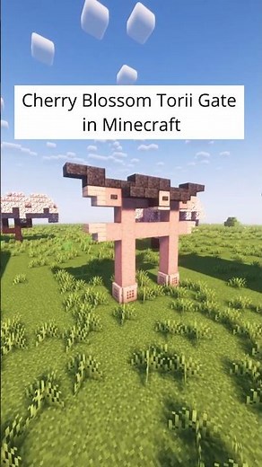 Cherry Blossom Torii Gate in Minecraft #minecraft