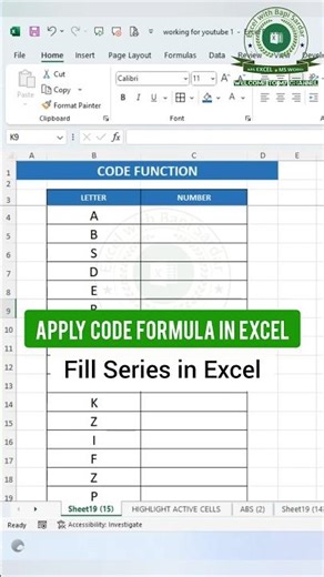 Apply Code Formula in Excel & Fill Series like a pro! 🔢⚡ Automate your data in seconds! 🚀#ExcelTips