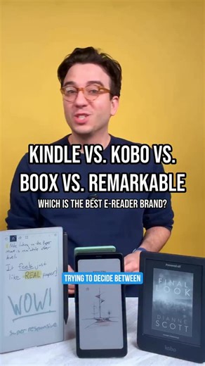 Comparing the best e-reader brands not just based on which is the most popular, but what the different benefits are between Kindle vs Kobo vs Boox and reMarkable 📚📝 📚 Kindle: Best if you’re already in Amazon’s ecosystem and want effortless access to books, comics, and audiobooks. 📖 Kobo: Great value hardware, physical page buttons, and strong library EPUB support. 📝 Boox: Android-powered e-ink tablet for reading and productivity across multiple apps. ✍️ reMarkable: Ideal for note-taking and