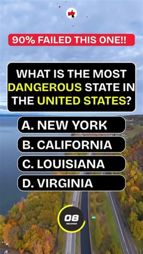 What is the most Dangerous State in the United States? #shorts #quiz #trivia
