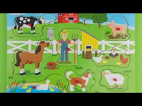 Old MacDonald's Farm Sound Puzzle - Melissa and Doug Sound Puzzles - Cow Horse Pig Sheep Dog Chicken