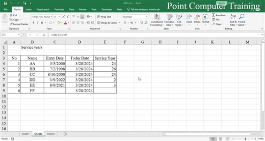 2K views · 41 reactions | ✅ Excel တွင် အသက်တွက်ခြင်း၊ လုပ်သက်တွက်ခြင်း အဆင်ပြေကြပါစေ #pointcomputertraining #Excel #Mingaladon | Point Computer Training Centre, Mingaladon | Facebook