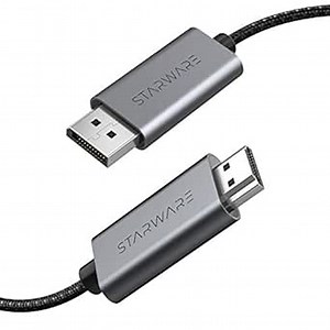 STARWARE DisplayPort to HDMI Cable [4K UHD], Uni-Directional Display Port/DP to HDMI Male to Male Cable Compatible with Lenovo, HP, DELL, GPU, AMD, NVIDIA, etc-6ft/1.8m