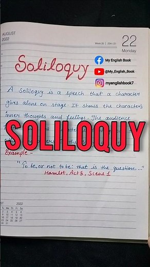 What is Soliloquy in English Literature ? Hamlet Soliloquy | Soliloquy Example #englishliterature