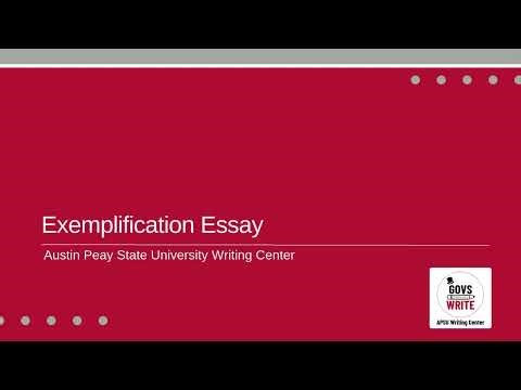 Exemplification Essay