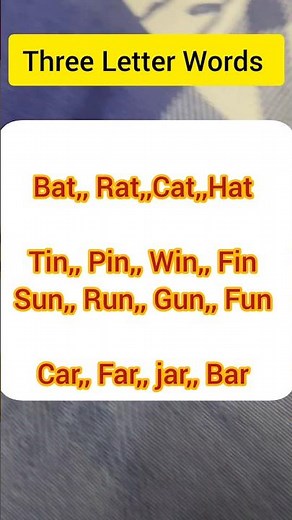 "Three Letter Words"#english #learnenglish .