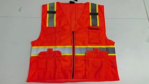 OSHA Reflective Class 2 Security Multi Pocket Safety Clothing Hi Vis Construction Road Work Vest
