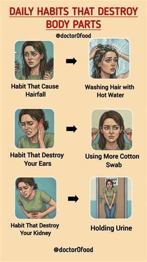 Daily Habits That Destroy Your Body Parts | Hair, Ears & Kidneys at Risk #healthylifestyle #health