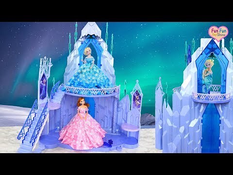Disney Frozen Elsa's Ice Magic Palace unboxing Morning routine Elsa Palácio de gelo Putri Istana