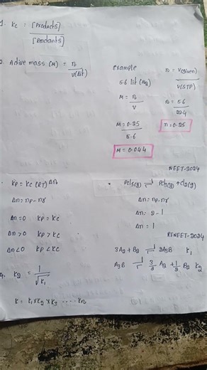 pyq and formulas chemical equilibrium