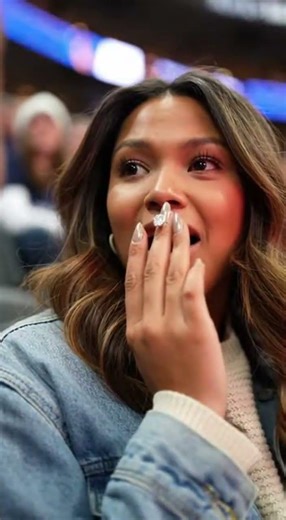 Surprise proposal at basketball game! #NBA #Shorts
