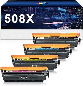 508X Toner Cartridge Set Replacement for HP 508X M533 Toner for HP Color Laserjet Enterprise MFP M577 M553 M553dn M553x M552 Printer Ink(Black Cyan Yellow Magenta 4-Pack)