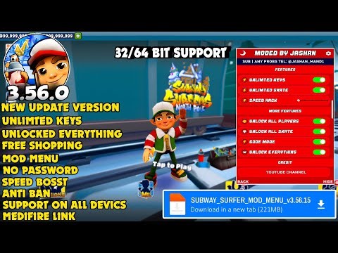 🔥 New Update!! Subway surfers Mod Menu v3.56.1| Latest Version terbaru | Unlimited Money, Key, Coins