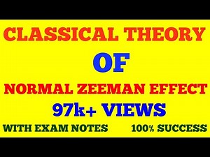 CLASSICAL THEORY OF NORMAL ZEEMAN EFFECT | EXPLANATION OF NORMAL ZEEMAN EFFECT | WITH EXAM NOTES |