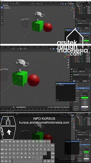 deleting materials #blenderindonesia #blender3d #blendertutorial #blender