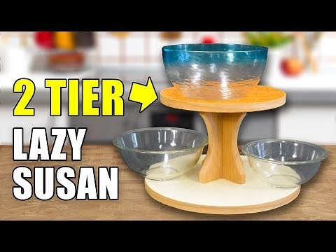 How to Make a Lazy Susan Turning Table - 2 TIERS!