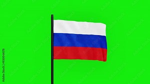 3D animation of the Russian flag waving against a green screen background. Perfect for use in videos related to Russia, national identity, or patriotic themes. Stock Video