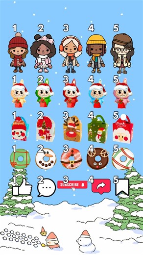 1,2,3,4,5 Choose your cute look Toca Boca ❄️🥹🥶 #tocaboca #tocalifeworld #shorts #winter #tocalife