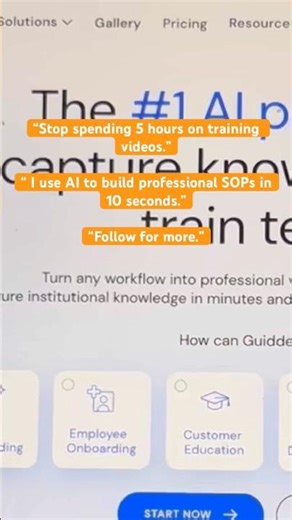 Stop spending 5 hours on training videos. I use Guidde AI for 10-seconds SOPs. #ai #workflows
