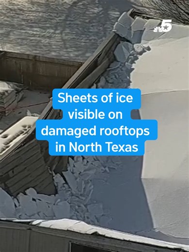 Texas Sky Ranger flew over North Texas on Wednesday afternoon, capturing video of multiple structures with collapsed roofs. It’s still unclear whether ice buildup caused the failures, but sheets of ice were visible on the damaged rooftops. #northtexas #winter #weather
