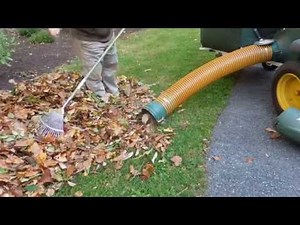 Removing large leaf pile with Cyclone Rake
