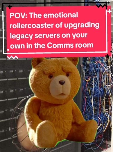POV: The emotional rollercoaster of upgrading legacy servers on your own in the Comms room #itsupport #techsupport #helpdesk #techguy #networking