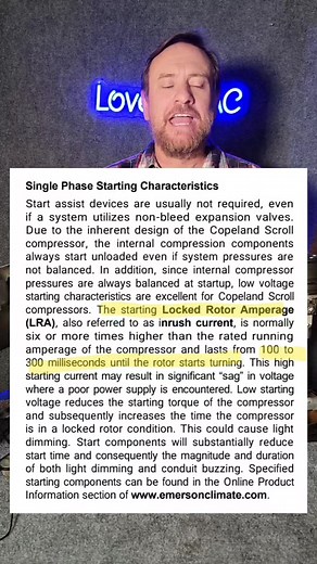 Part 2 LRA and Inrush current HVAC HVACR compressors Heating ventilation air conditioning refrigeration | Ty Branaman