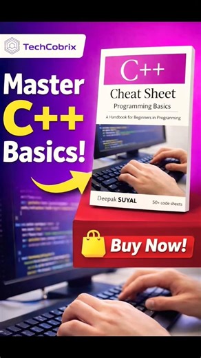 C++ Cheat Sheet 📘 | Learn Programming Basics Fast (Buy Now) #shorts #techcobrix