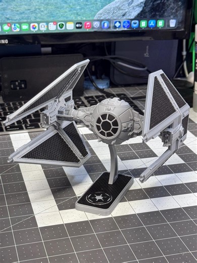 3D Printed TIE Interceptor Model | Sci-fi Starfighter Display Stand - Etsy