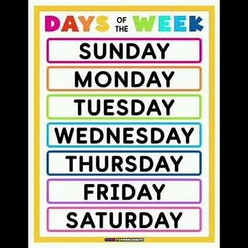 Days of the week with spelling