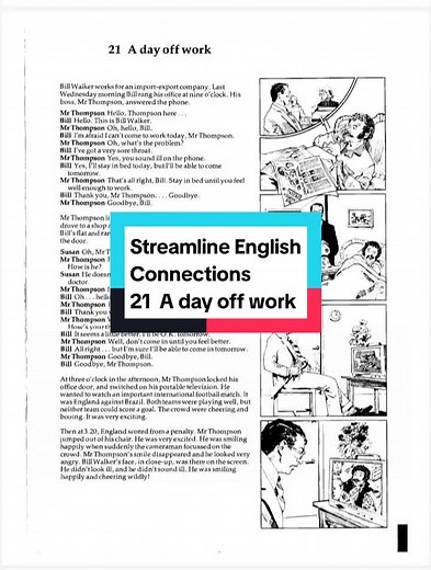 Streamline English Connections. Unit 21: A day off work #streamlineenglish #oxfordenglish #listeningenglish #LearnOnTikTok #learnenglish #studyenglish #streamlineconnection #learnenghlishstreamline