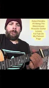 Dylan/Hendrix-All Along The Watchtower-Acoustic Guitar Lesson #acousticguitarlesson #acousticcover