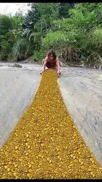 Gold miners, have successfully found gold in the black sand containing gold. #golddiscovery #gold