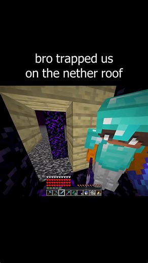 48K views · 318 reactions | bro trapped us on the nether roof #Minecraft #reels #MinecraftVillageBuild | Jysq Gaming | Facebook