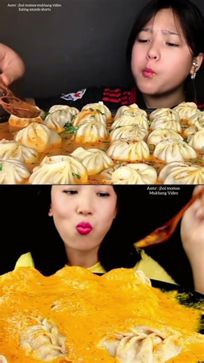 ASMR : JHOL MOMOS CREAMY AND JUICY MUKBANG 😋 #short #asmr #trendingshort #eat #viralshort #ytshorts