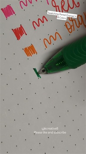Swatching Test 8 Color Pack Pentel Energel X