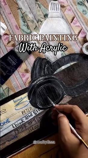 Still life painted with acrylics on fabric ✨ #acrylicpainting#stilllife #fabricpainting#art#painting