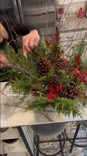 Organic Christmas Arrangement in a Basket @designbyelisa