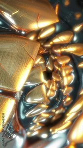 Endless golden teeth loop in mesmerizing motion, symbolizing opulence and durability in a hypnotic video." Stock Video