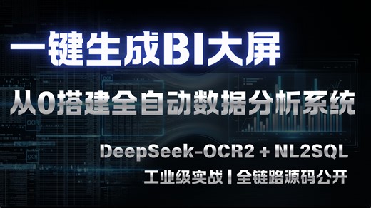 零代码生成报表，一键输出BI大屏：DeepSeek-OCR2 NL2SQL工业级实战，打造全自动问数Agent，图片/PDF/Excel秒转动态图表