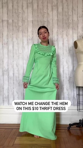 Upcycled thrift dress . . . #thriftflip #upcycledfashion #diyfashion #upcycling #refashionista #sustainablefashion #beforeandafter #sewingproject #sewingtiktok #remadefashion #sewinlovewith_upcycling #remadefashion #upcycle #refashionedclothing #refashion #thriftstorefinds