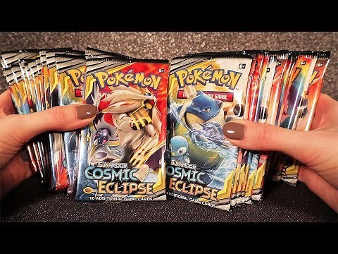 Opening Pokemon Cosmic Eclipse Booster Box 🌃 ASMR Relax Crinkles and Cards Sounds