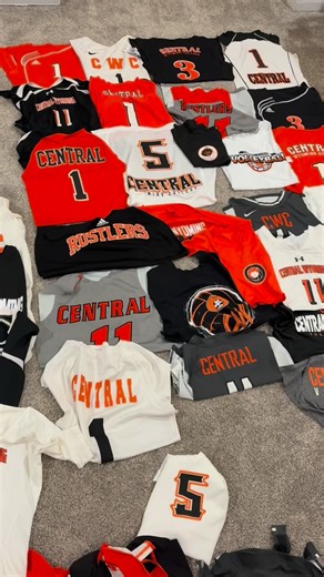 I am making a T-shirt quilt out of spandex material jerseys, mesh jerseys, T-shirts, etc. Wish me luck! #kristinasquilting #piecingonthelongarm #tshirtquilt #cwc #centralwyomingcollege #volleyball #coach | Kristina Whitney - Kristina's Quilting