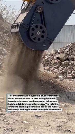 Powerful Excavator Crusher – Demolishing Construction Debris Fast!