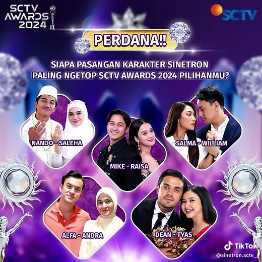 Pasangan Karakter Sinetron Paling Ngetop di SCTV Awards 2024