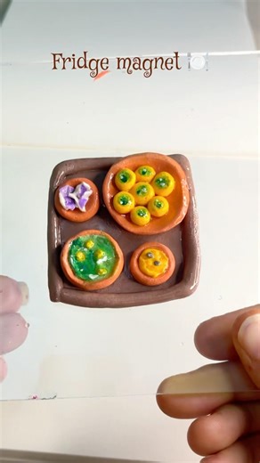 Diy fridge magnet 🍽️ #diy #craftyhome #art #craft #diyideas