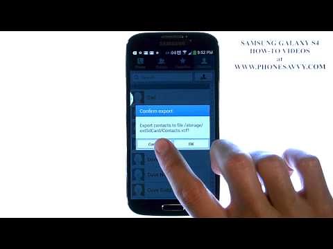 Samsung Galaxy S4 - How Do I Save Contacts to SD Card