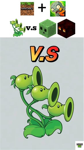PvZ Threepeater vs Minecraft Slime and Magma Block! #plantsvszombiesminecraft
