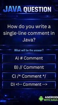commentt #android #coding #java #androidwithnaga #interviewquestions #programming #javamcq #mcq