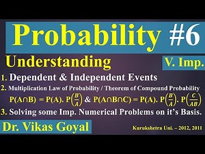 Probability #6 (V.Imp.) | Multiplication Law of Probability | Conditional Probability